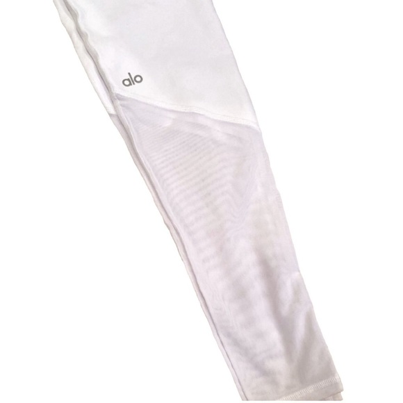 NWOT ALO YOGA HIGH WAIST EPIC LEGGINGS Airbrush White Mesh pants Joggers - Picture 9 of 10